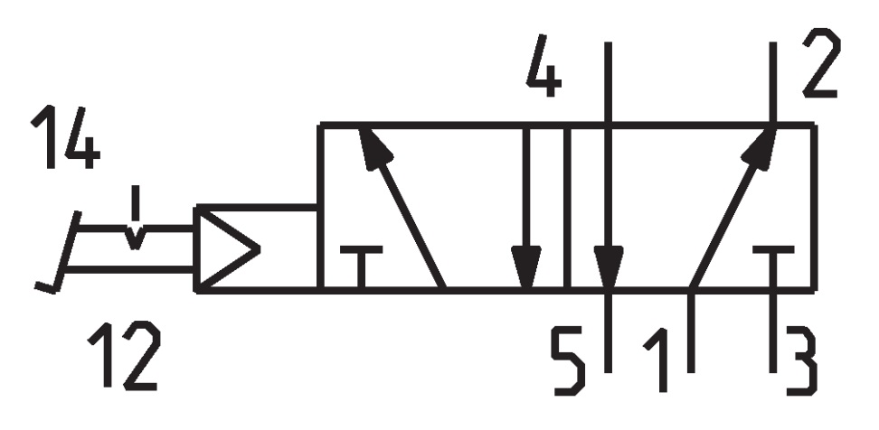 Пневмопедаль SV-K-FS-52-08-L G1/4" Схема 5/2 с фиксацией купить Нижнем Новгороде