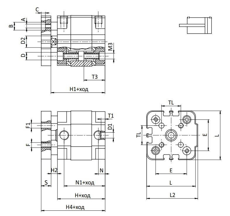Пневмоцилиндр SC-ADVR-32x20-S купить Нижнем Новгороде