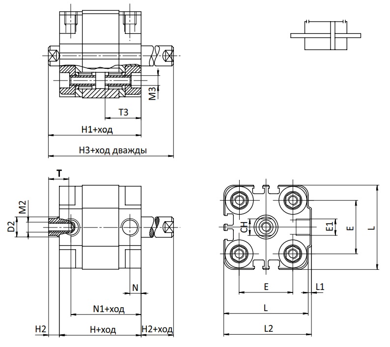 Пневмоцилиндр SC-ADVD-32x30-S купить Нижнем Новгороде